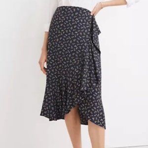Madewell Ruffle Midi Skirt Size 12